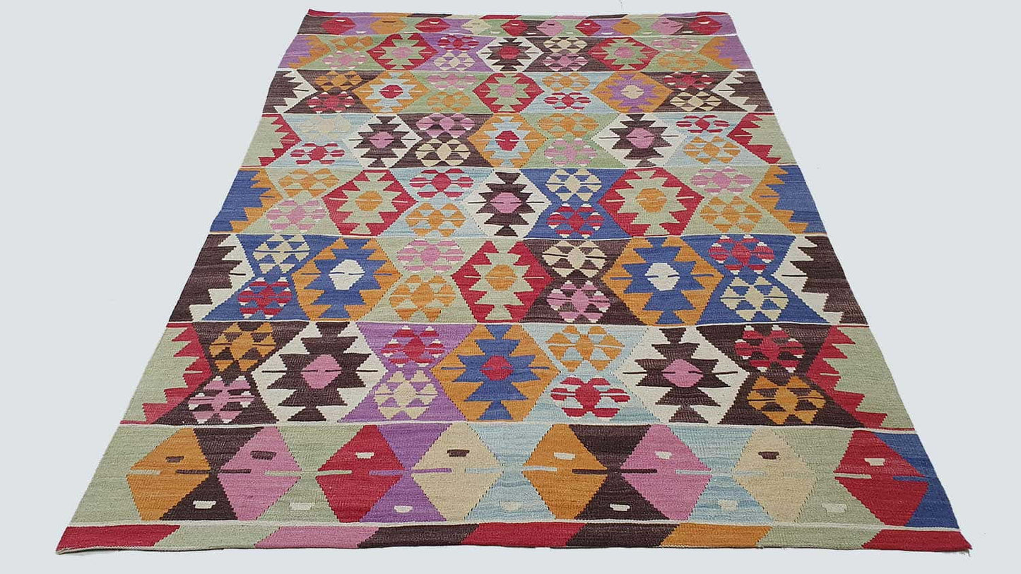 Modern weave Anatolian flatweave Kilim 260x182cm | Rug# 24697