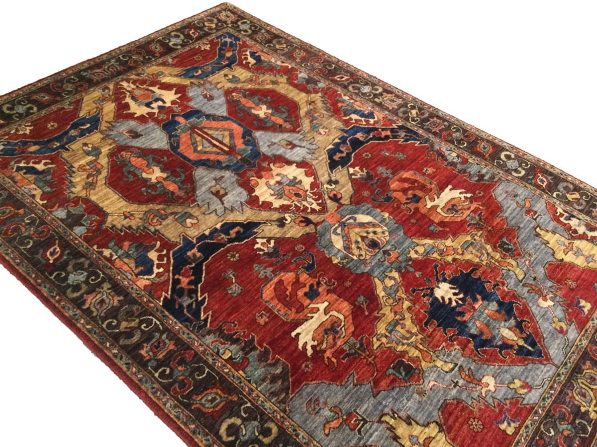 Afghan Turkaman Weave, 16th century Oushak design 212x155cm | Rug# 26365