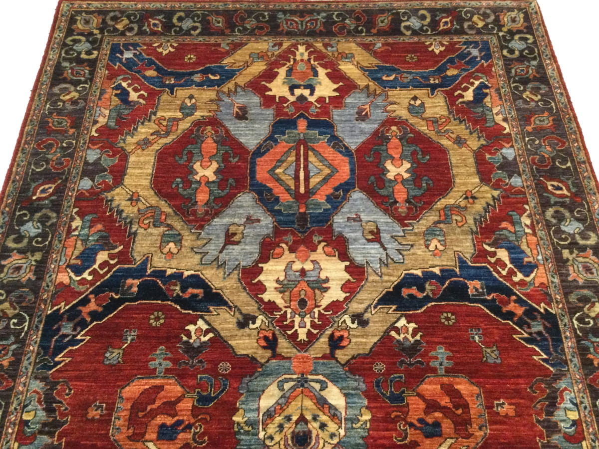 Afghan Turkaman Weave, 16th century Oushak design 212x155cm | Rug# 26365