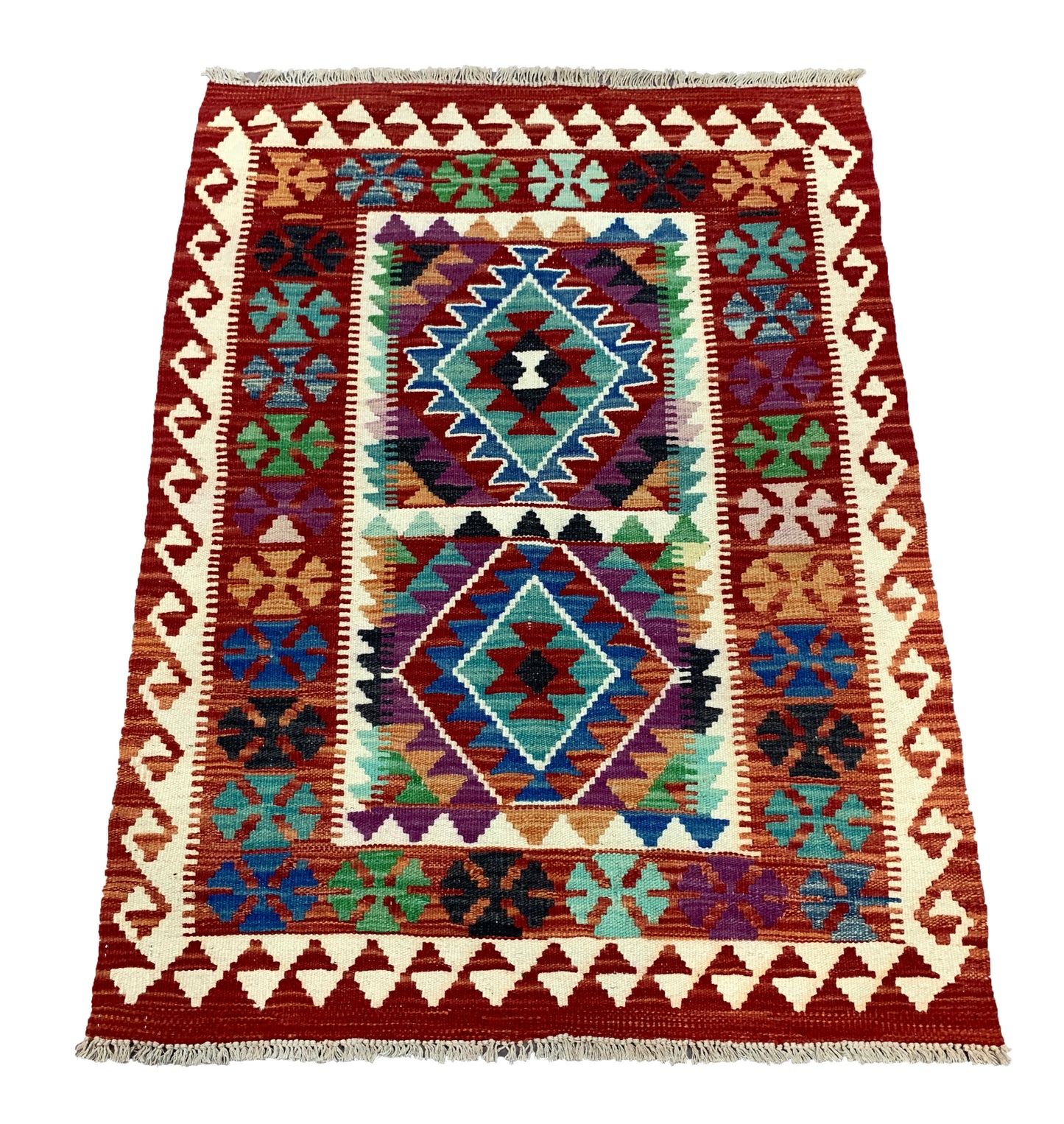 Modern Afghan maimaneh-Kilim 113x85cm | Rug# 26736