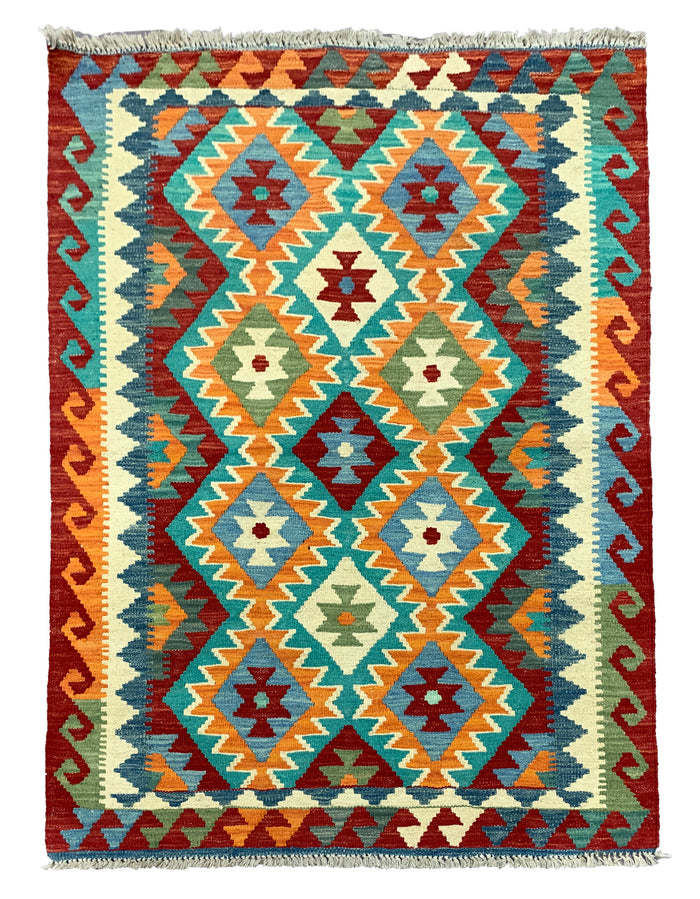 Modern Afghan maimaneh-Kilim 155x104cm | Rug# 26752