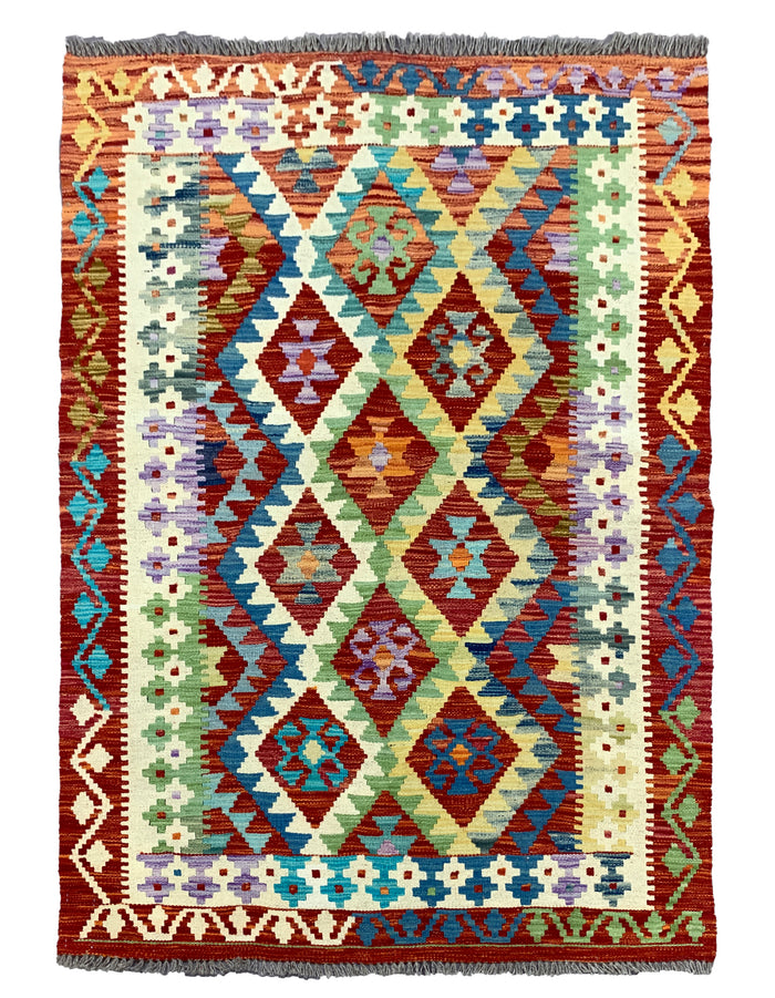 Modern Afghan maimaneh-Kilim 152x102cm | Rug# 26753