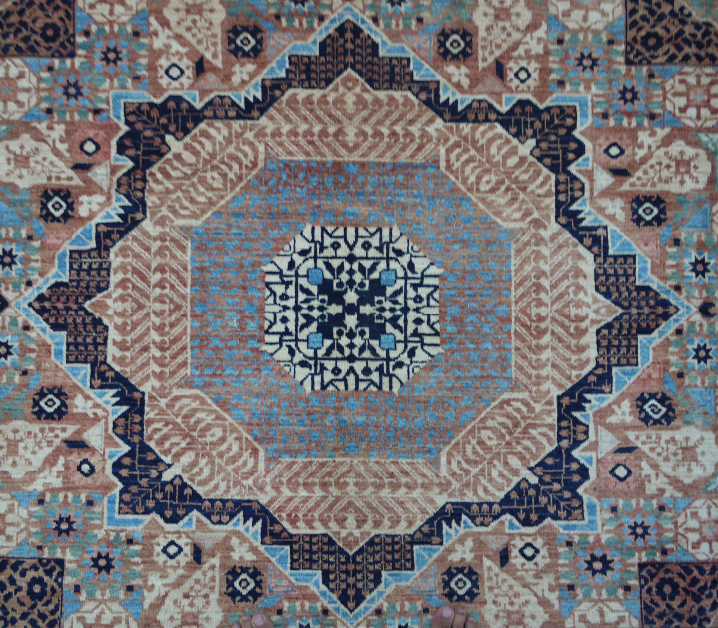 Afghan Turkaman weave, 15th century Mamluk inspired 300x245cm | Rug# 26800