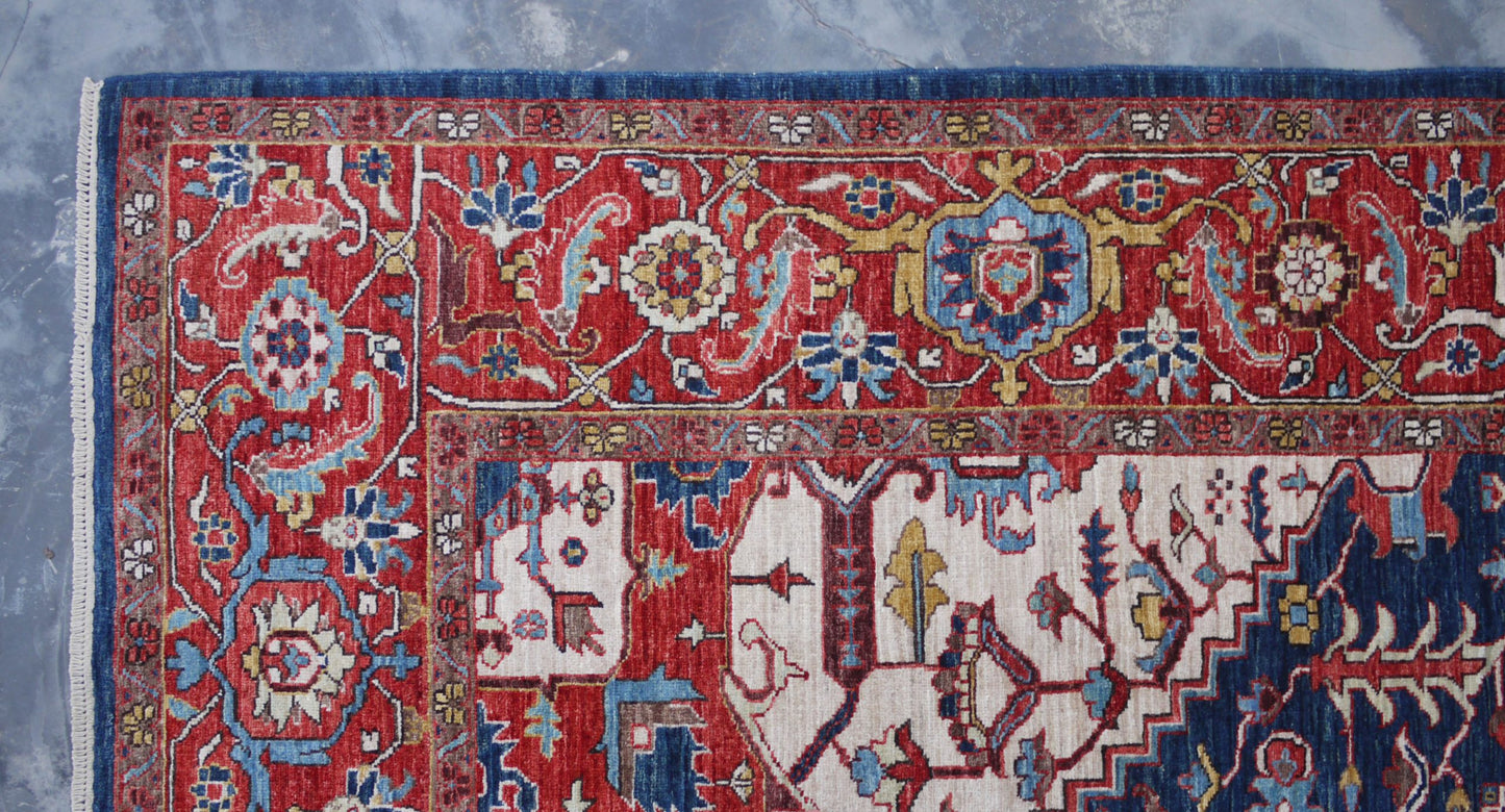 Afghan Turkaman weave, 19th century Serapi design 305x234cm | Rug# 26804