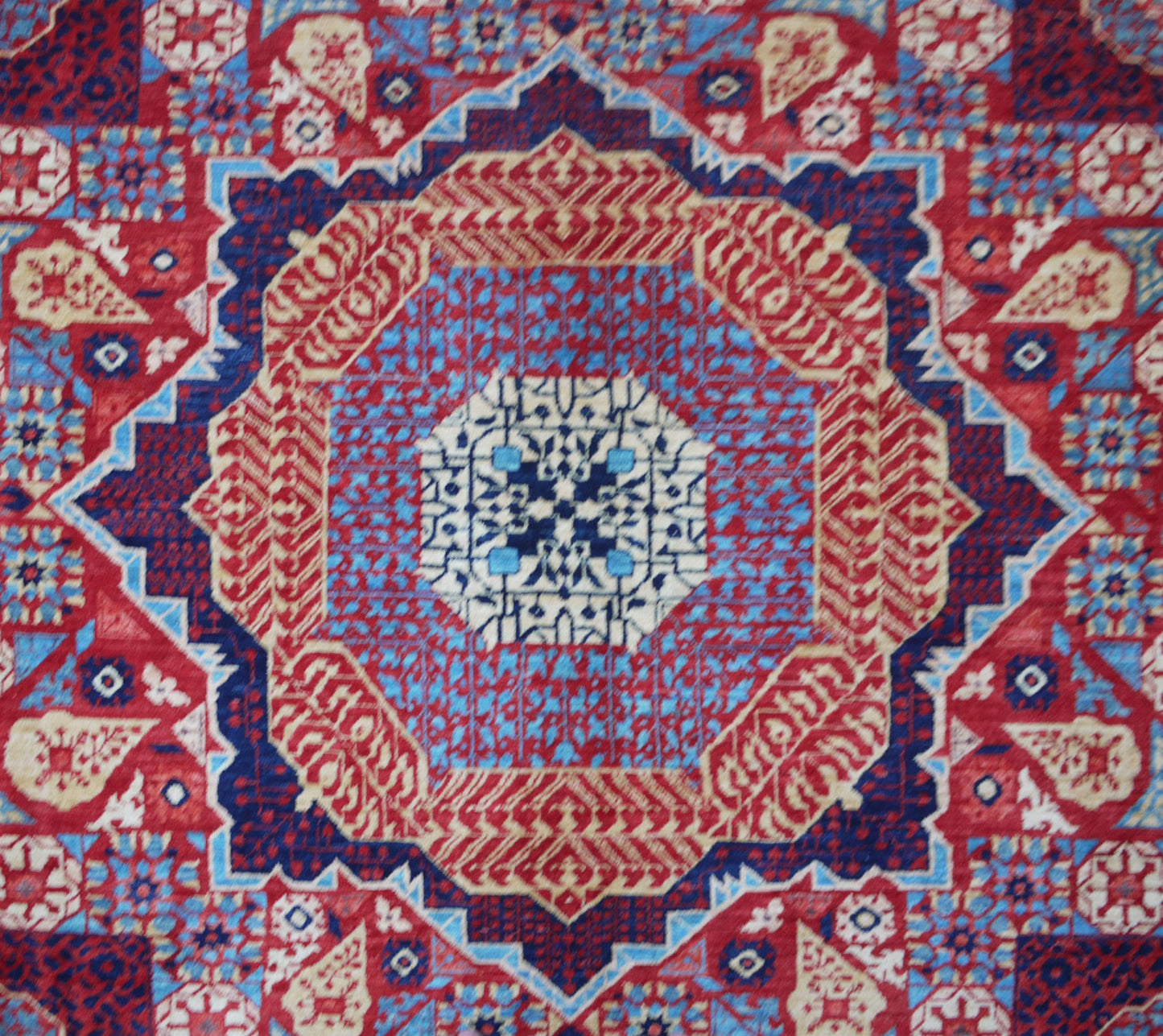 Afghan Turkaman weave, 15th century Mamluk design 282x240cm | Rug# 26808