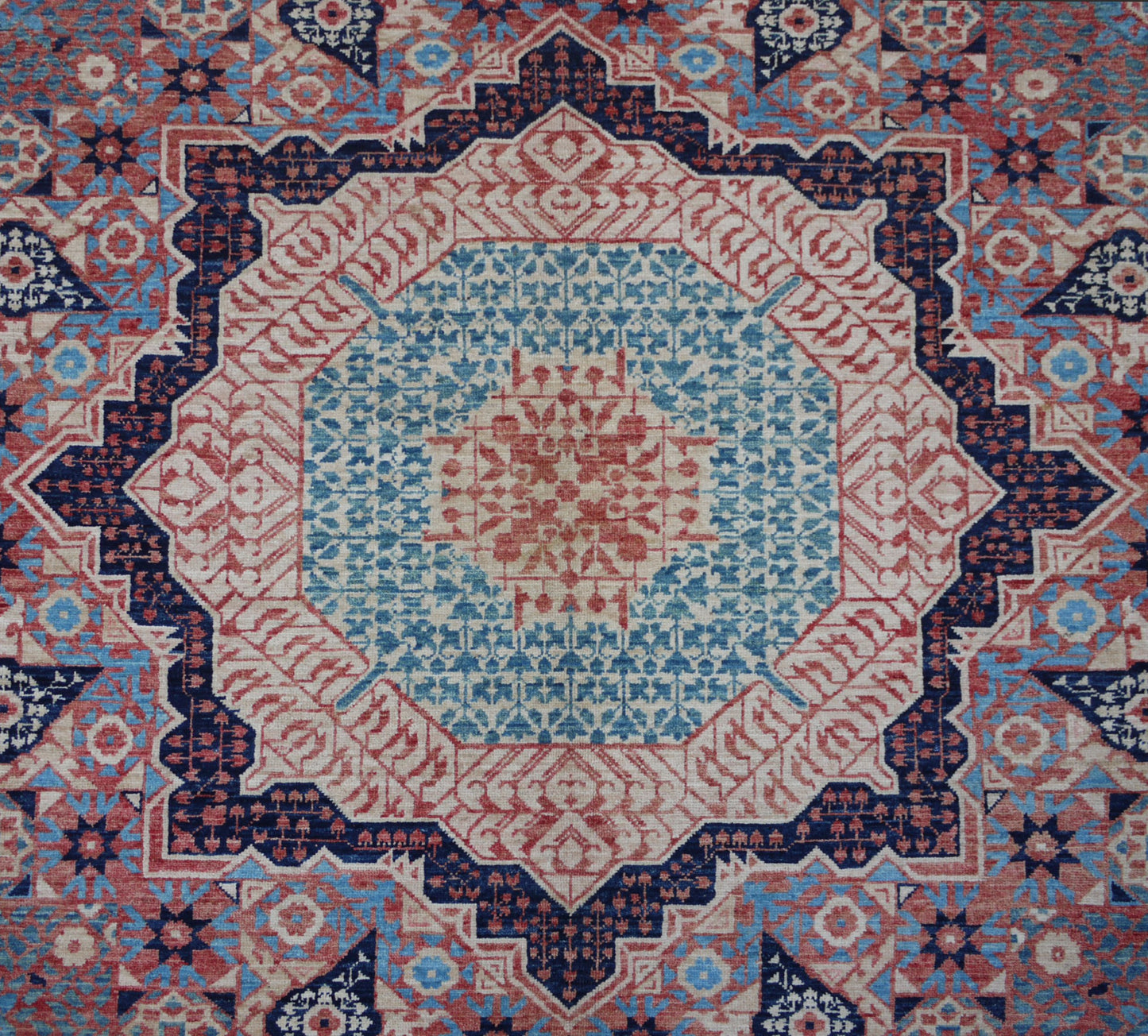 Afghan Turkaman weave, 15th century Mamluk-inspired 340x269cm | Rug# 26811
