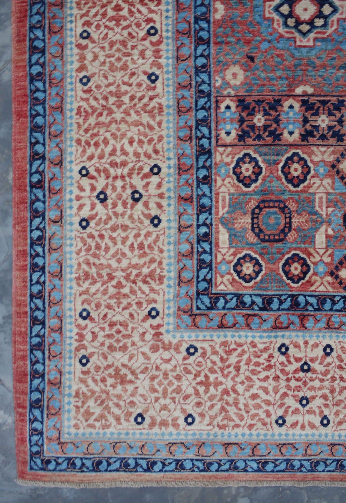 Afghan Turkaman weave, 15th century Mamluk-inspired 340x269cm | Rug# 26811
