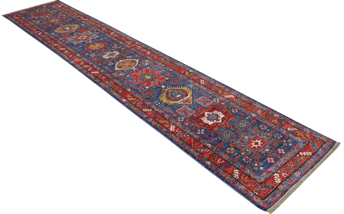 Afghan Turkaman weave, 19th century Heriz-inspired 460x85cm | Rug# 26815