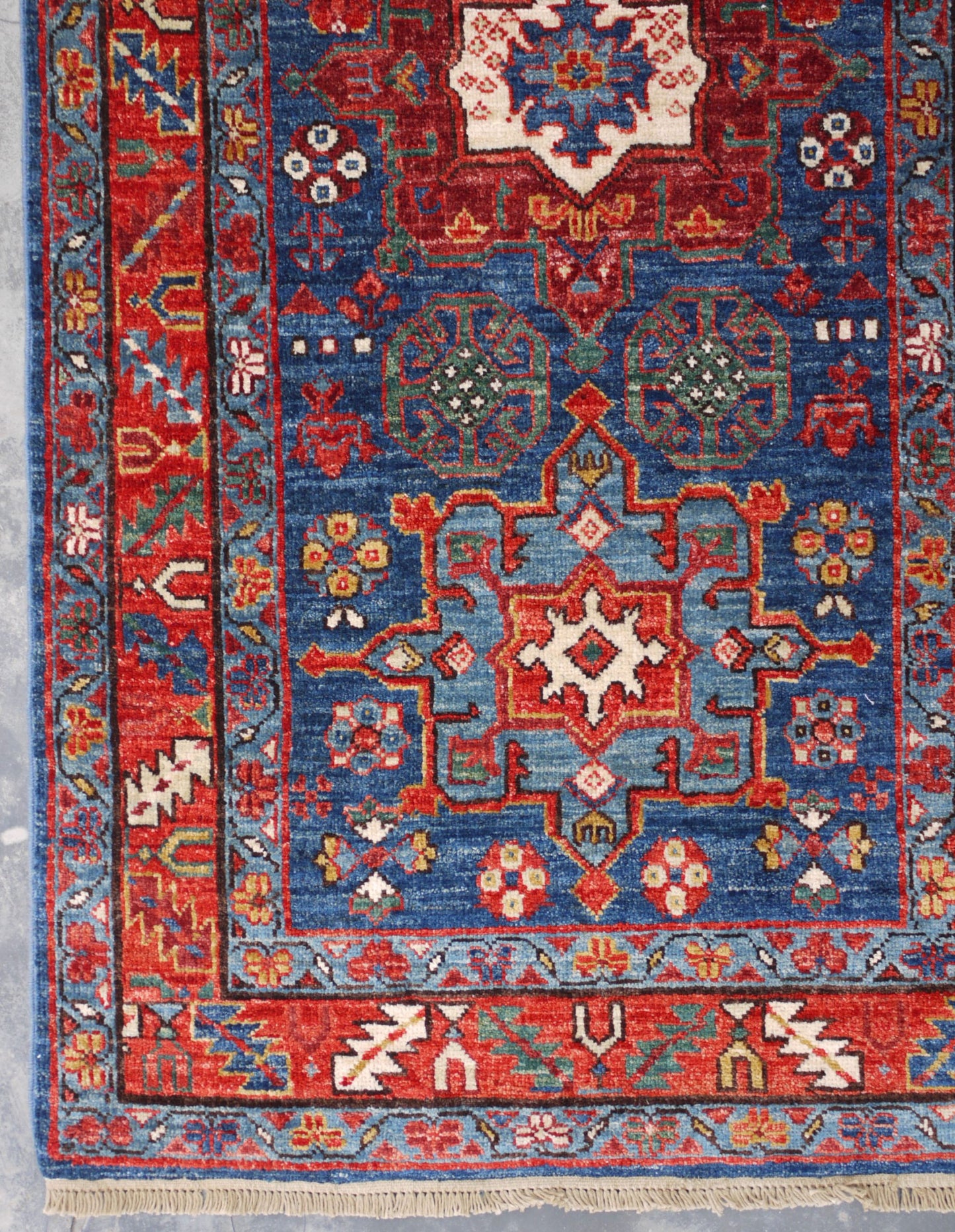 Afghan Turkaman weave, 19th century Heriz-inspired 460x85cm | Rug# 26815