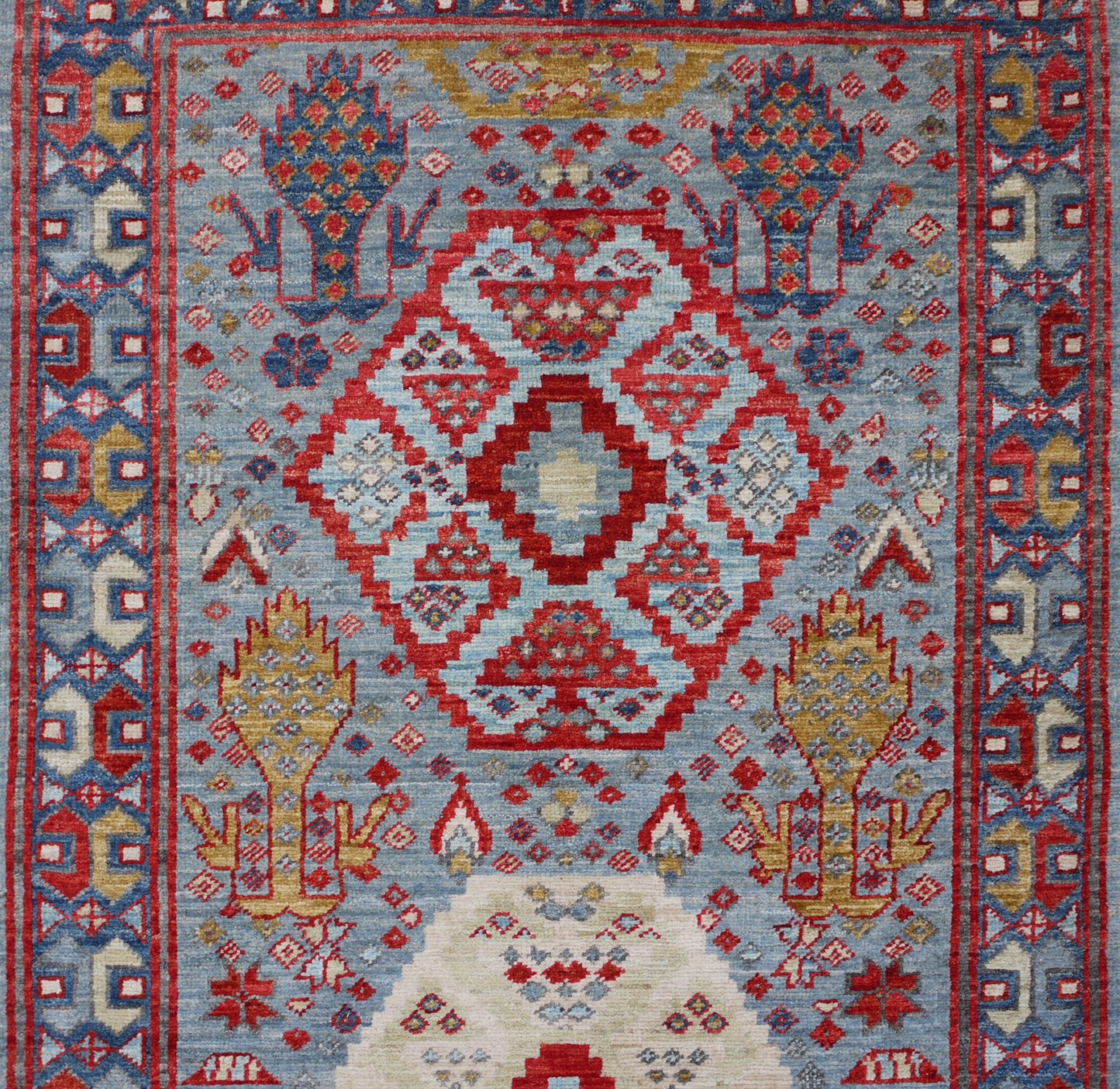 Afghan Turkaman weave, 17th century Anatolian design, 411x85cm | Rug# 26816