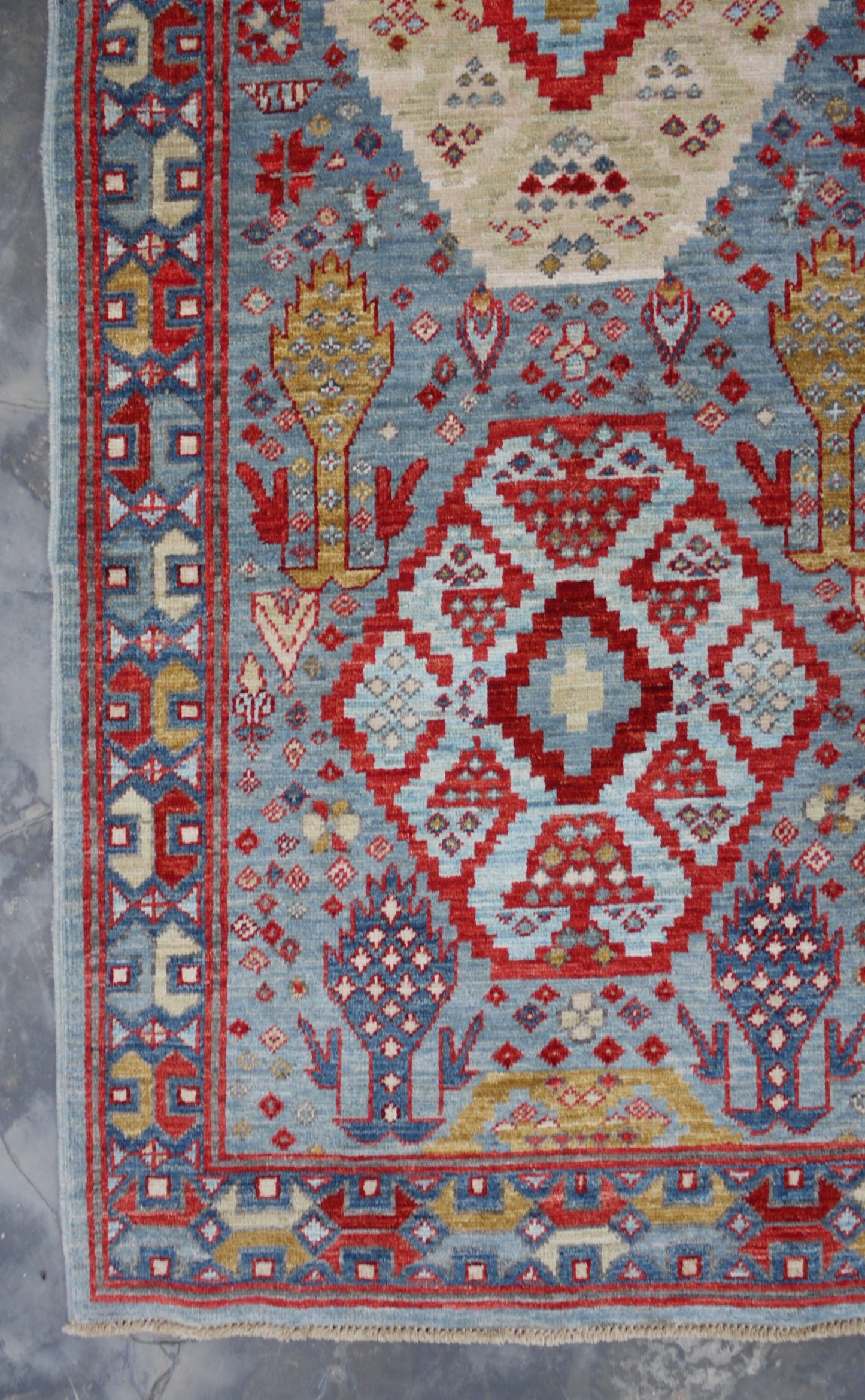Afghan Turkaman weave, 17th century Anatolian design, 411x85cm | Rug# 26816