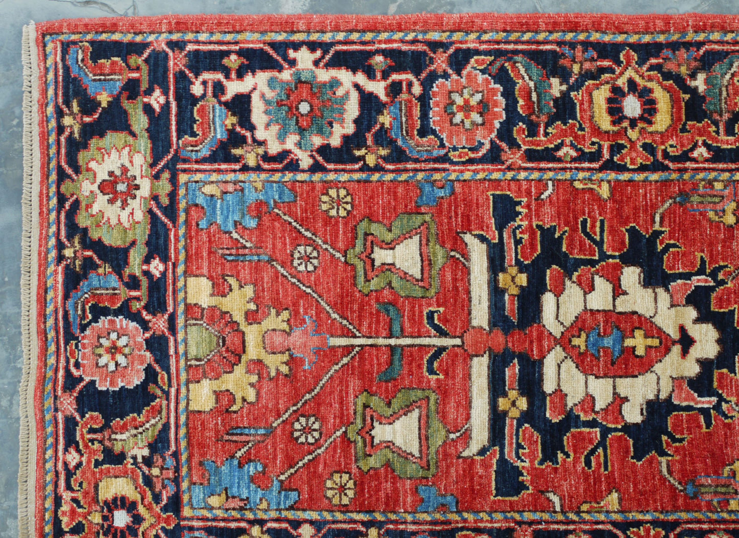 Afghan Turkaman Heriz-inspired 390x81cm | Rug# 26817