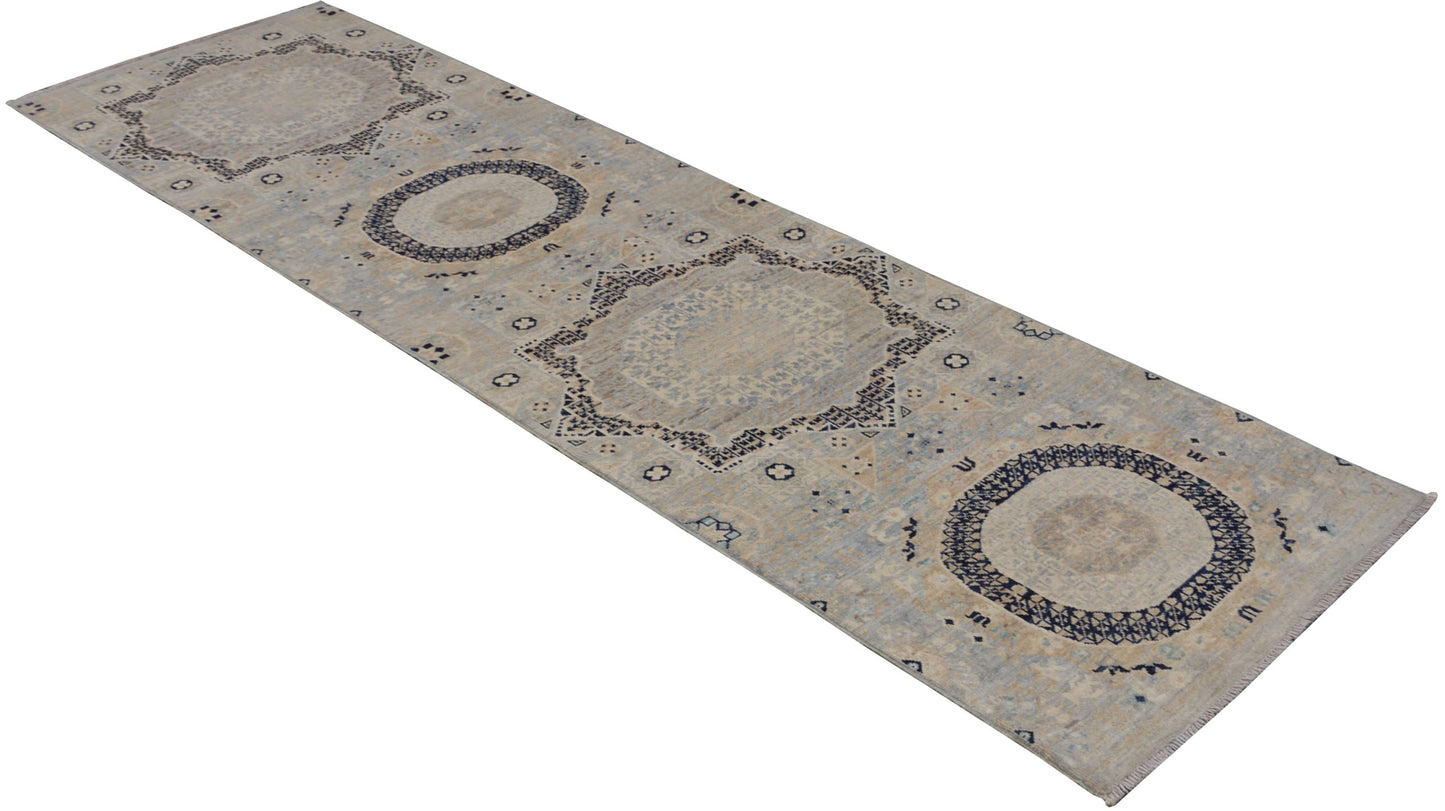 Afghan Turkaman weave, 15th century Mamluk inspired 286x83cm | Rug# 26822