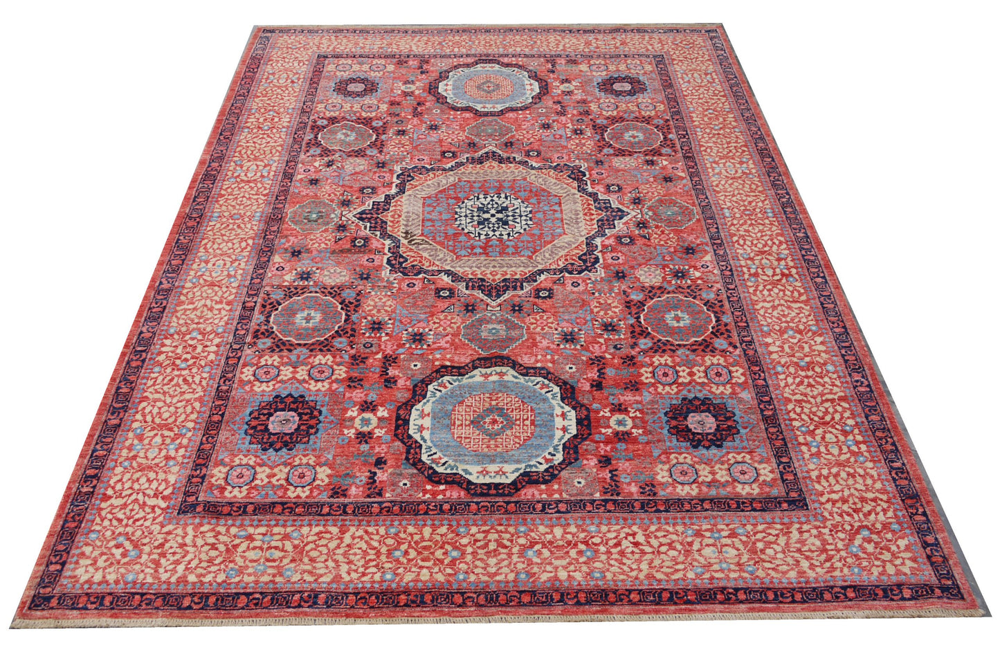 Afghan Turkaman weave, 15th century Mamluk-inspired 271x186cm | Rug# 26827