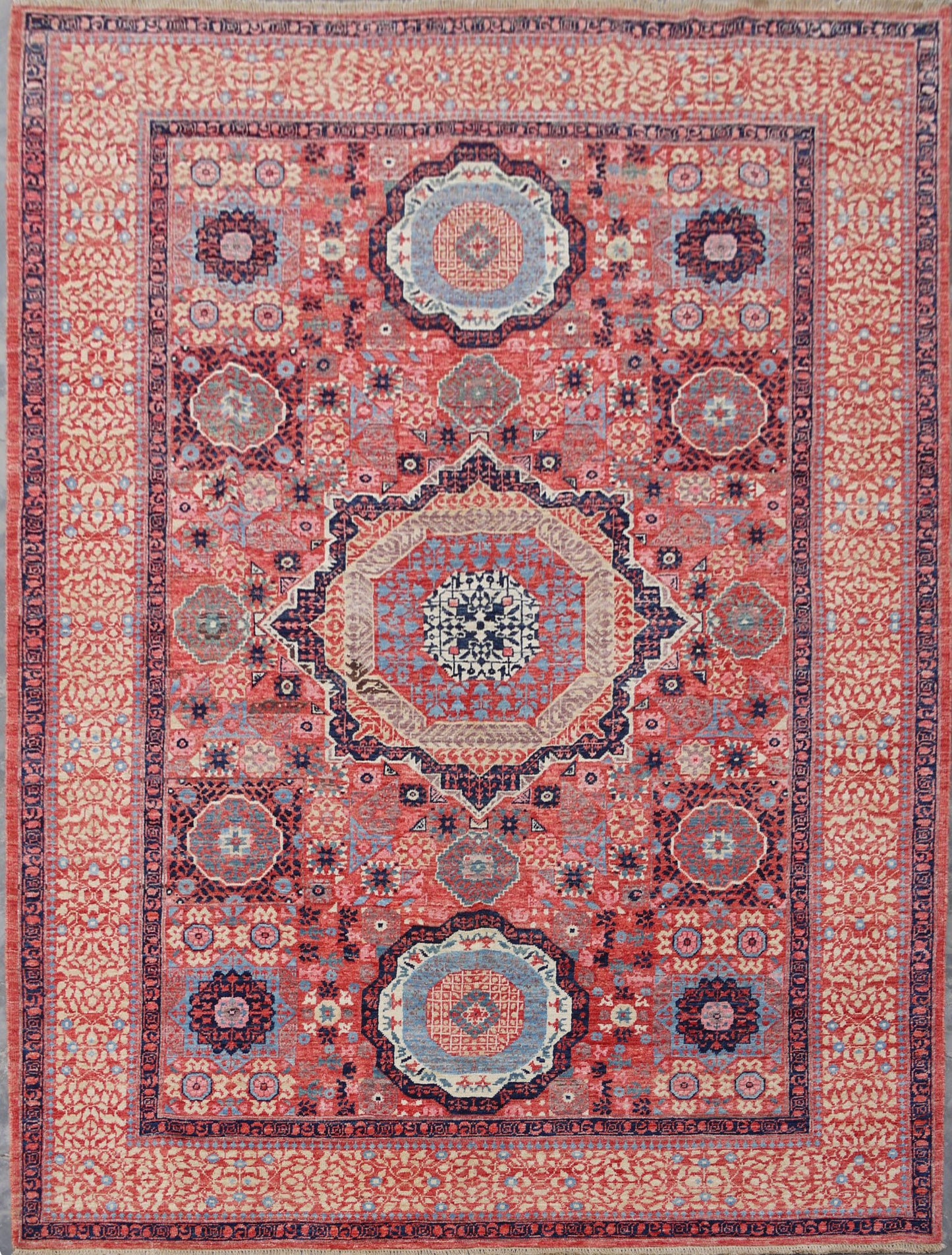 Afghan Turkaman weave, 15th century Mamluk-inspired 271x186cm | Rug# 26827