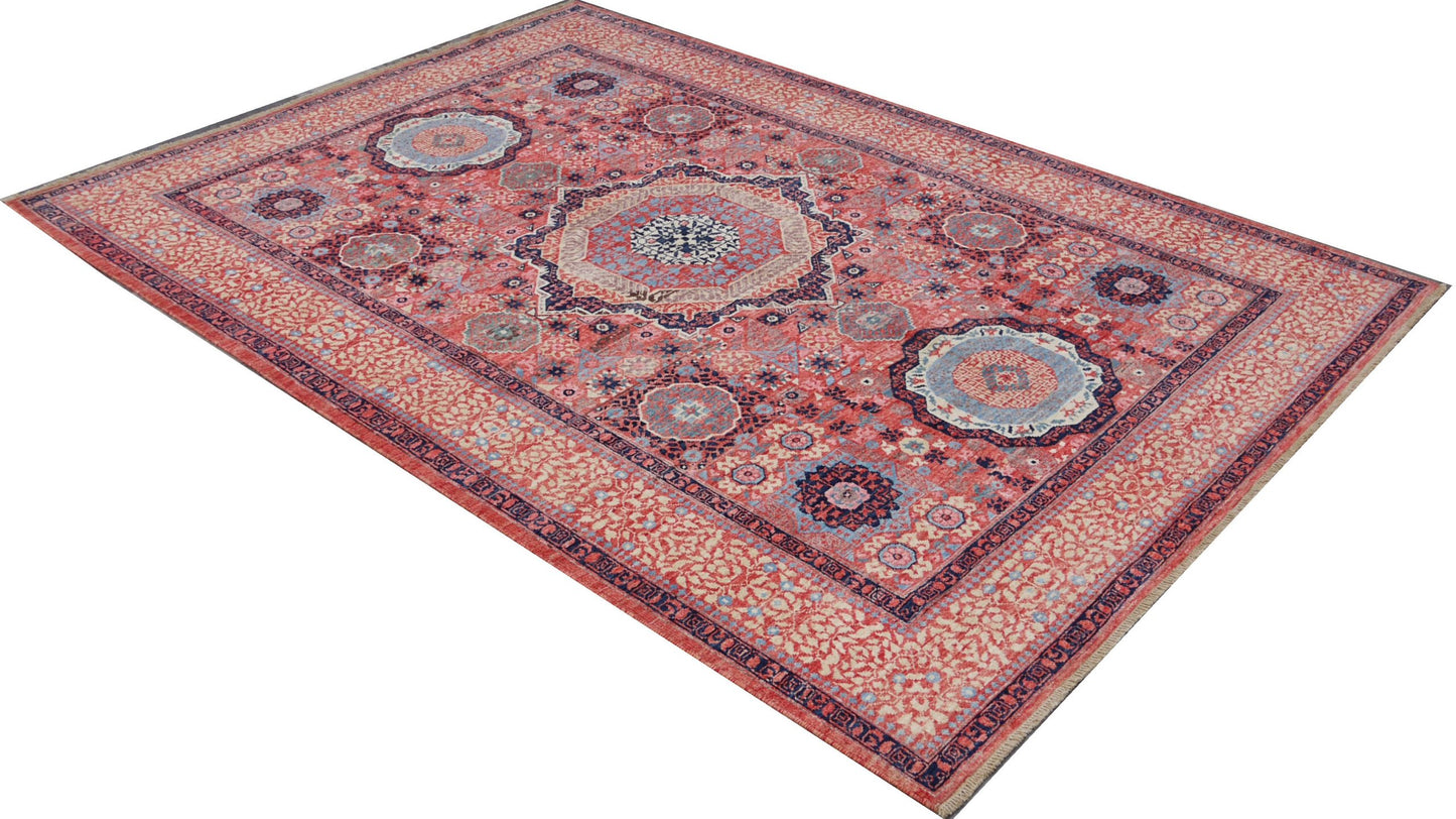 Afghan Turkaman weave, 15th century Mamluk-inspired 271x186cm | Rug# 26827