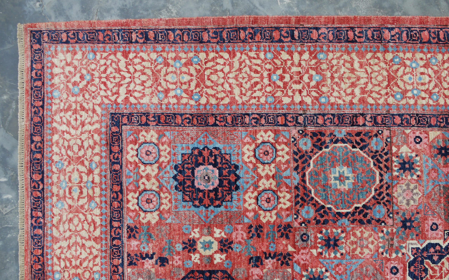 Afghan Turkaman weave, 15th century Mamluk-inspired 271x186cm | Rug# 26827