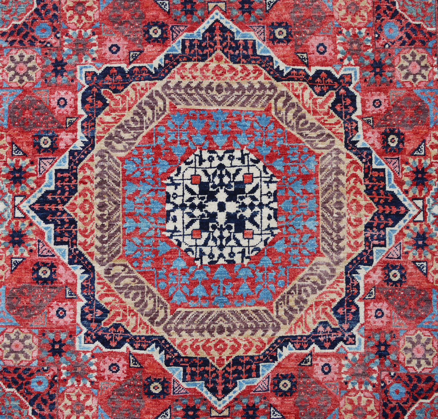 Afghan Turkaman weave, 15rh century Mamluk inspired 211x147cm | Rug# 26828
