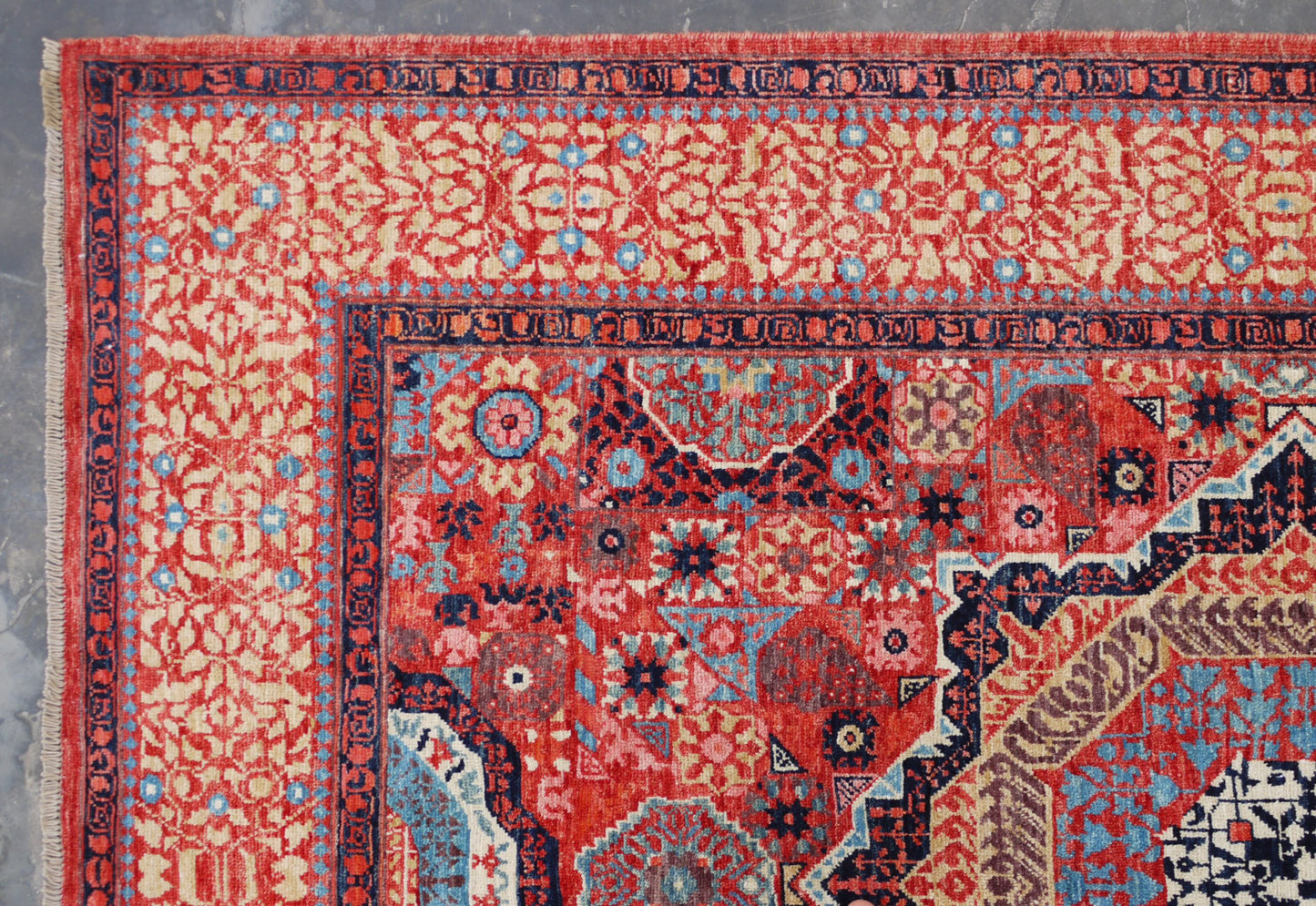 Afghan Turkaman weave, 15rh century Mamluk inspired 211x147cm | Rug# 26828