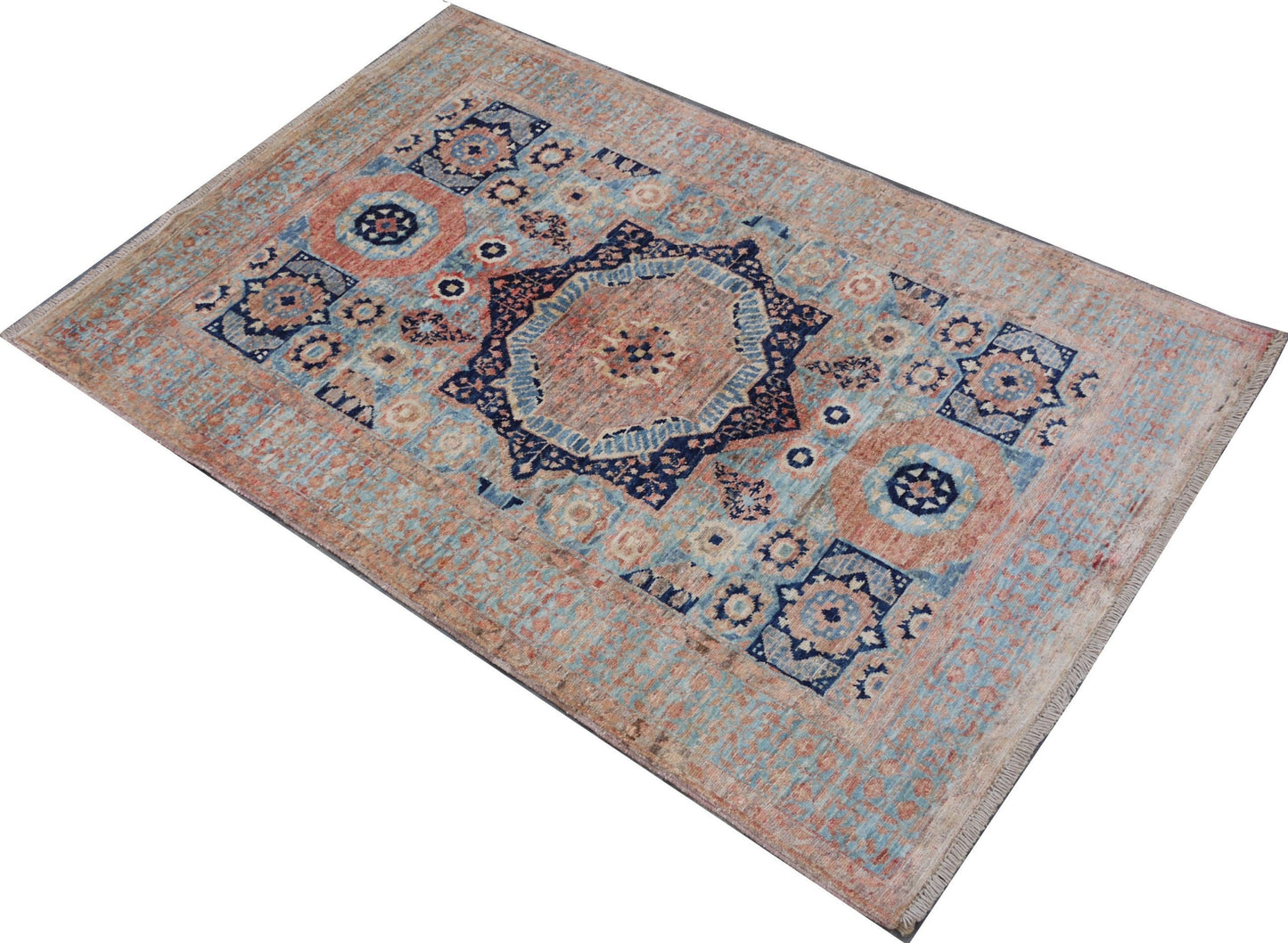 Afghan Turkaman weave in Mamluk design 145x100cm | Rug# 26829