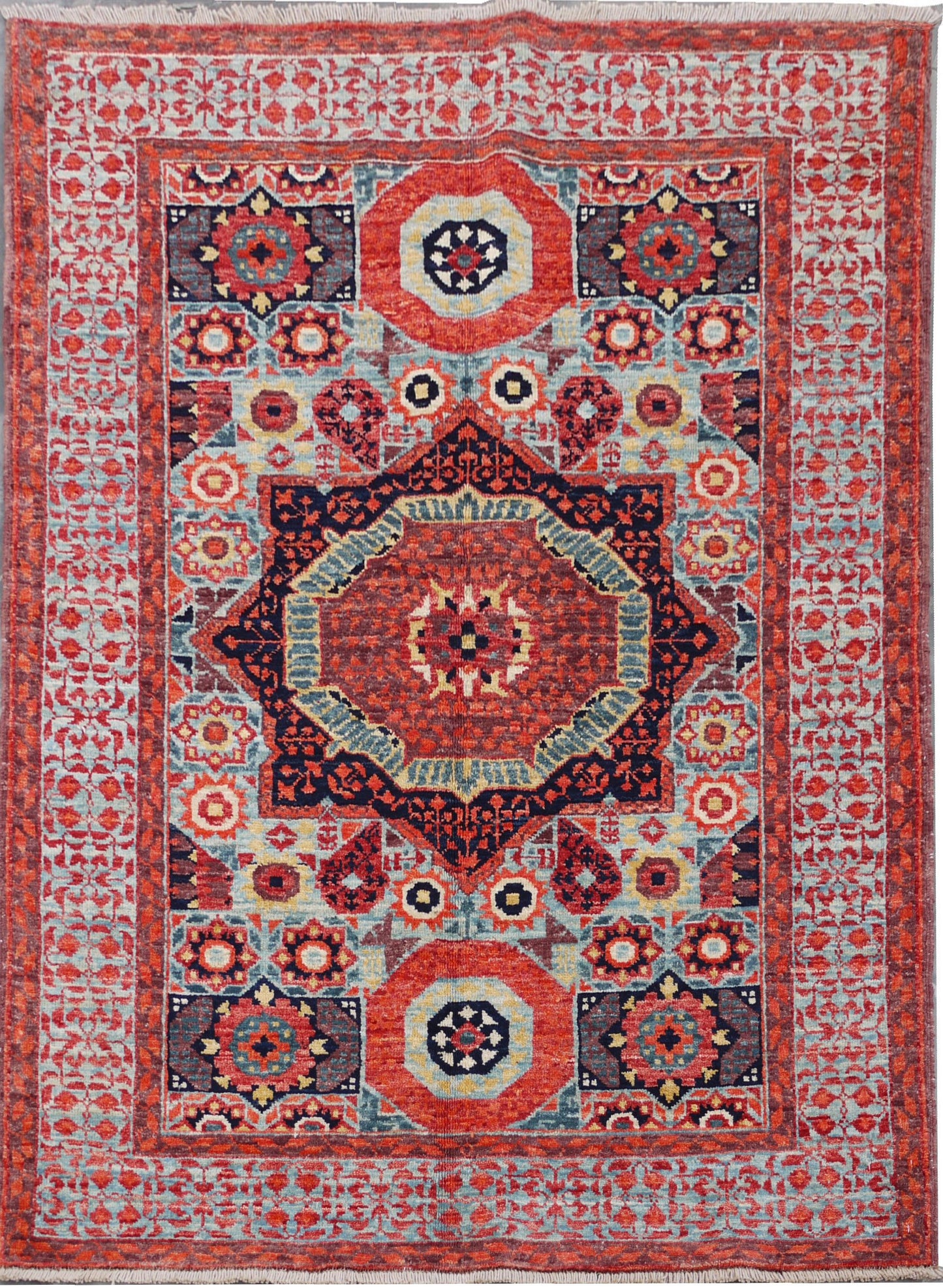 Afghan Turkaman weave, 15th century Mamluk design 148x100cm | Rug# 26830
