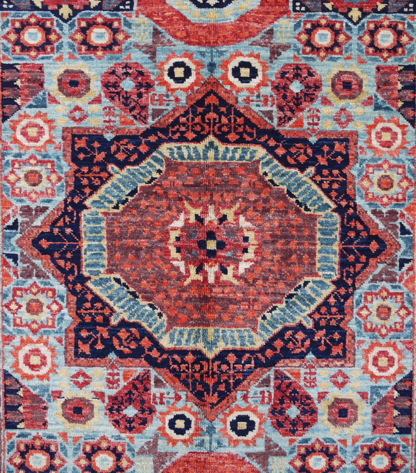 Afghan Turkaman weave, 15th century Mamluk design 148x100cm | Rug# 26830