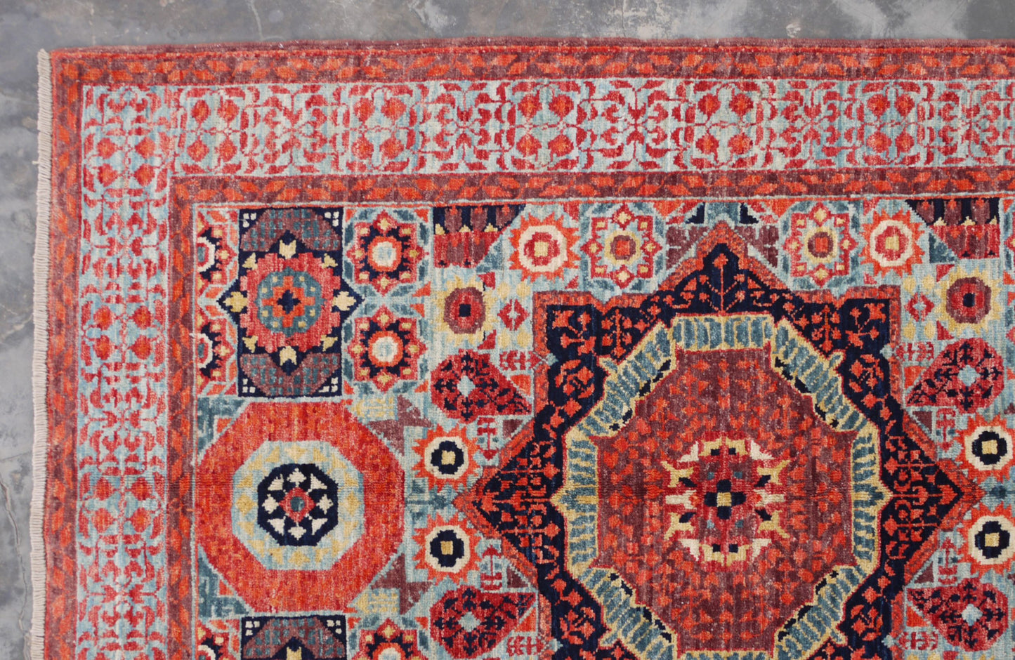 Afghan Turkaman weave, 15th century Mamluk design 148x100cm | Rug# 26830