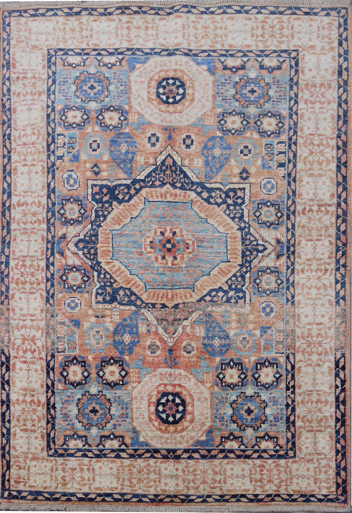 Afghan Turkaman weave in Mamluk design 146x99cm | Rug# 26832