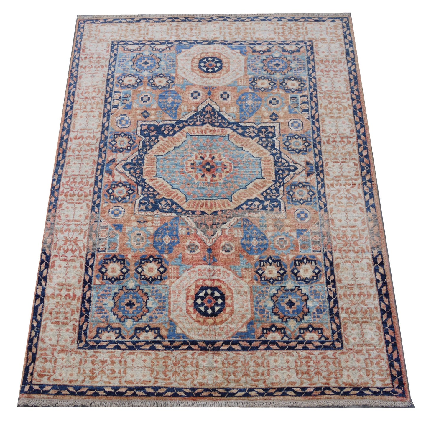 Afghan Turkaman weave in Mamluk design 146x99cm | Rug# 26832