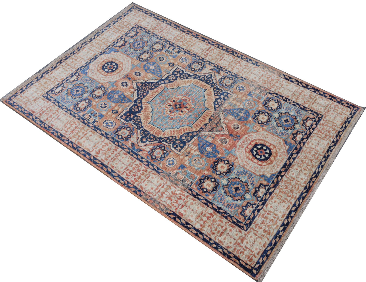 Afghan Turkaman weave in Mamluk design 146x99cm | Rug# 26832