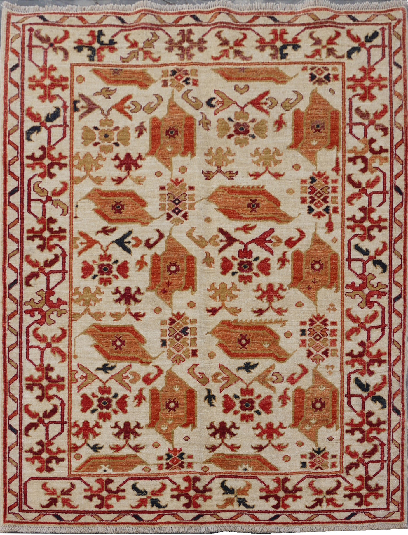Afghan Turkaman Anatolian Bird-Rug 145x104cm | Rug# 26833 (APA)