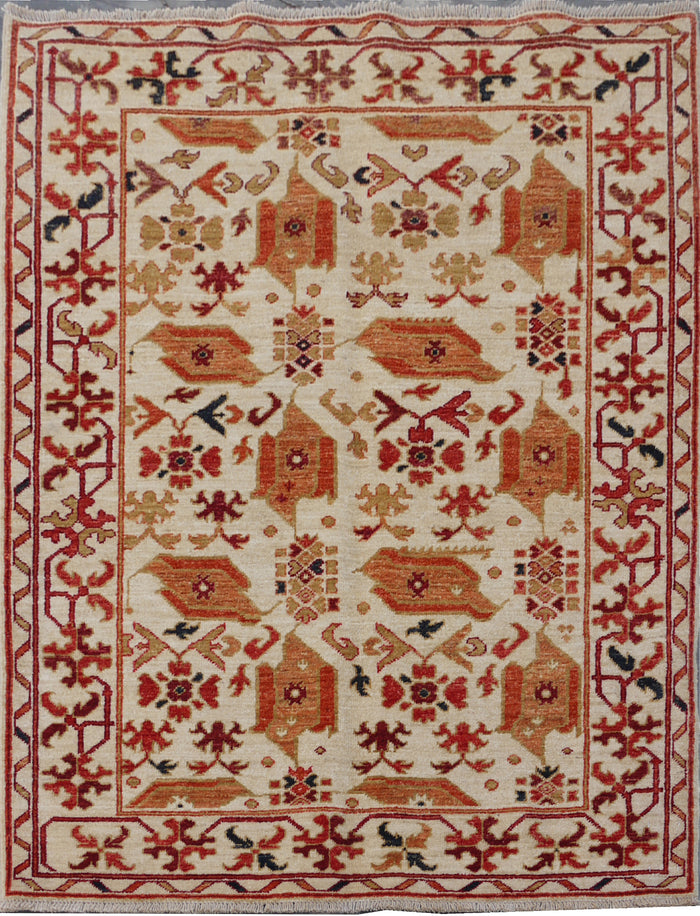 Afghan Turkaman Anatolian Bird-Rug 145x104cm | Rug# 26833