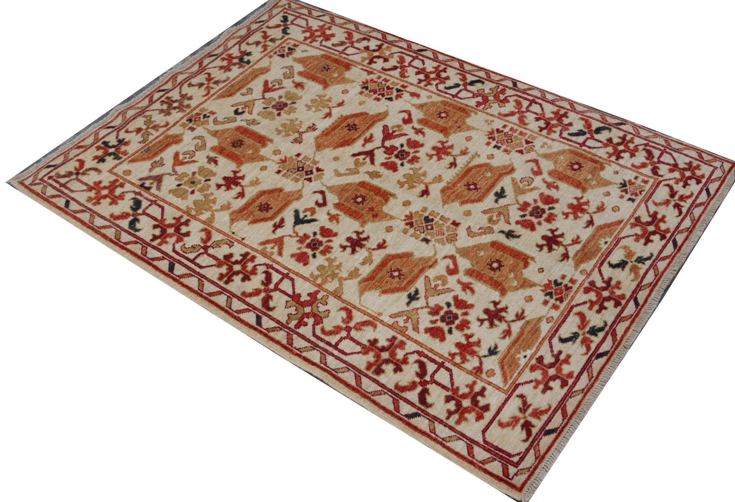 Afghan Turkaman Anatolian Bird-Rug 145x104cm | Rug# 26833 (APA)