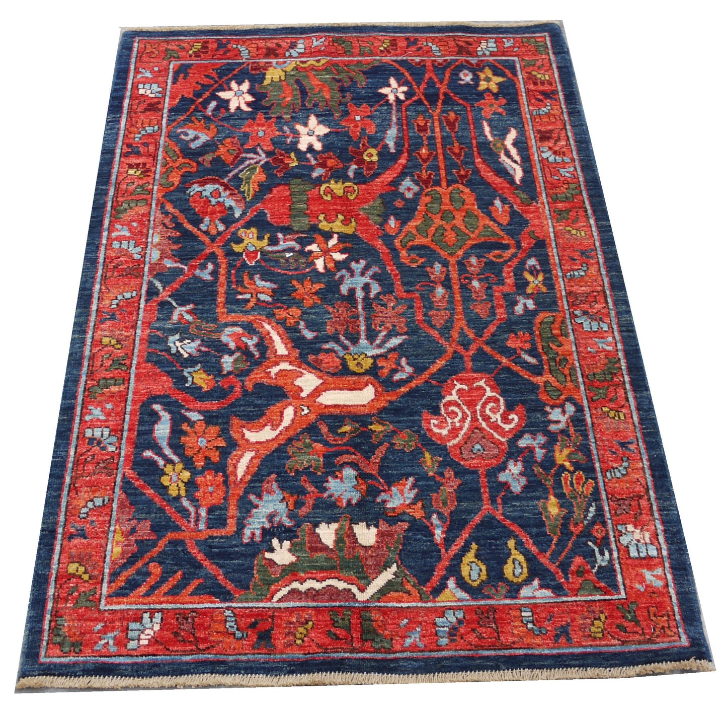 Afghan Turkaman weave in 16th century Garous-Bijar design 152x101cm | Rug# 26838