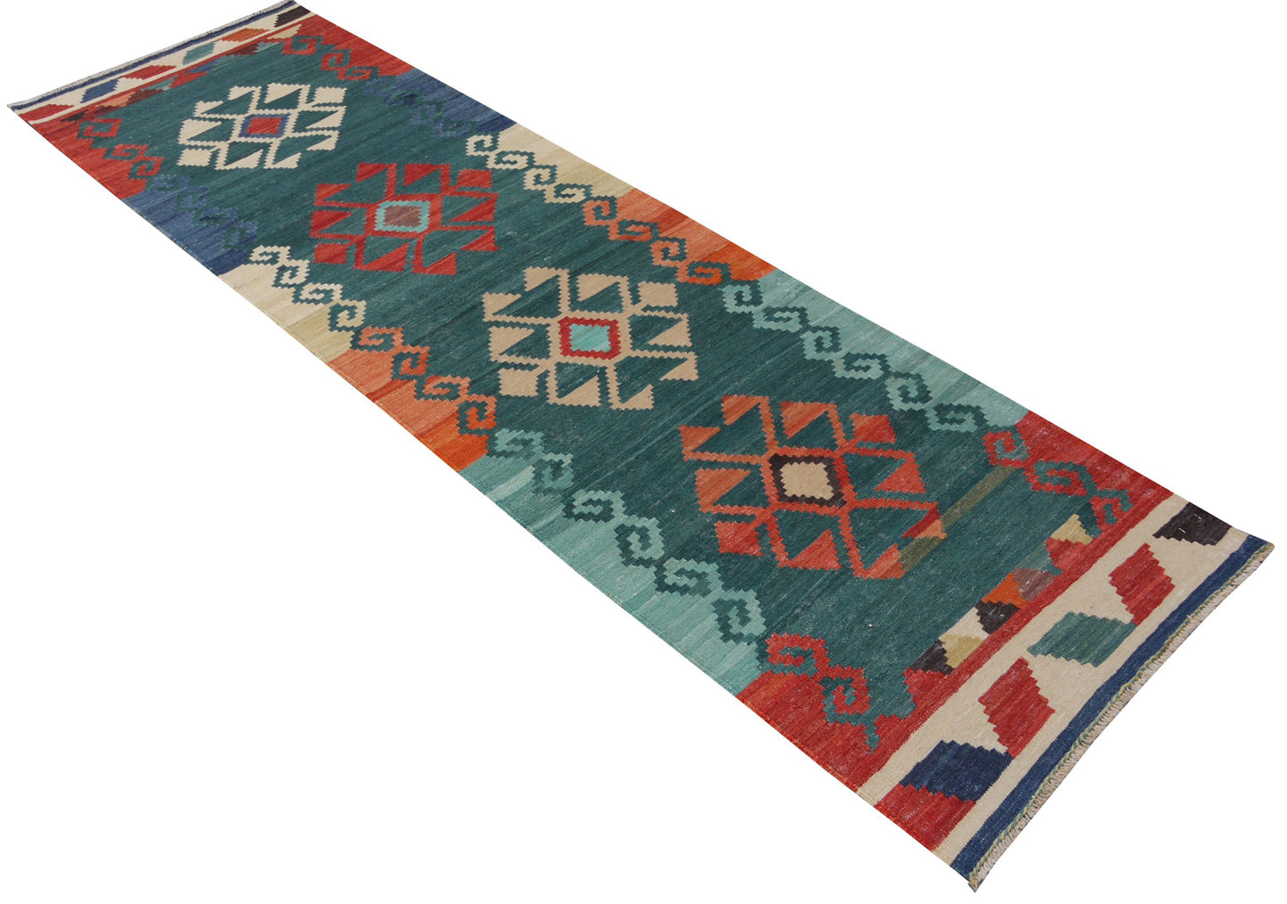 Modern Afghan maimaneh-Kilim 288x80cm | Rug# 26853