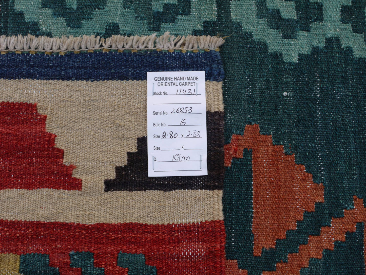 Modern Afghan maimaneh-Kilim 288x80cm | Rug# 26853