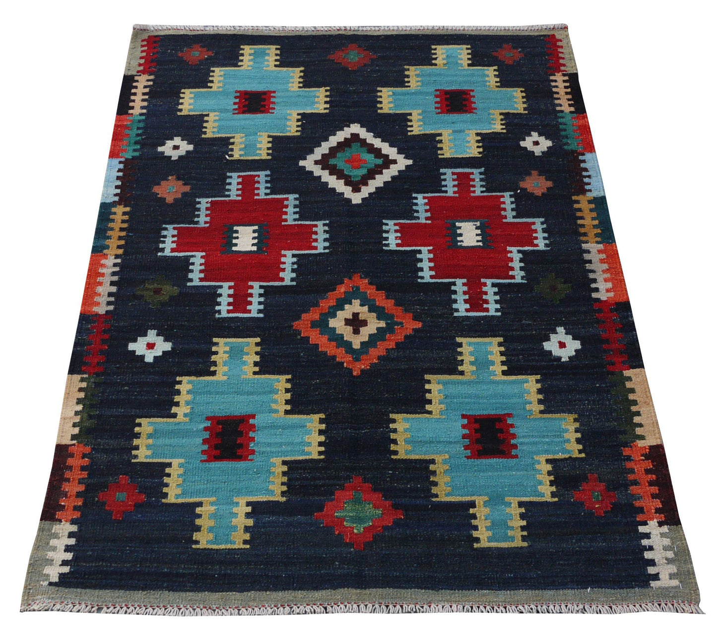 Modern flat-weave Kilim 154x106cm | Rug# 26859 (APA)