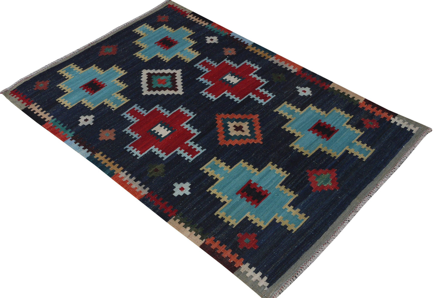 Modern flat-weave Kilim 154x106cm | Rug# 26859 (APA)