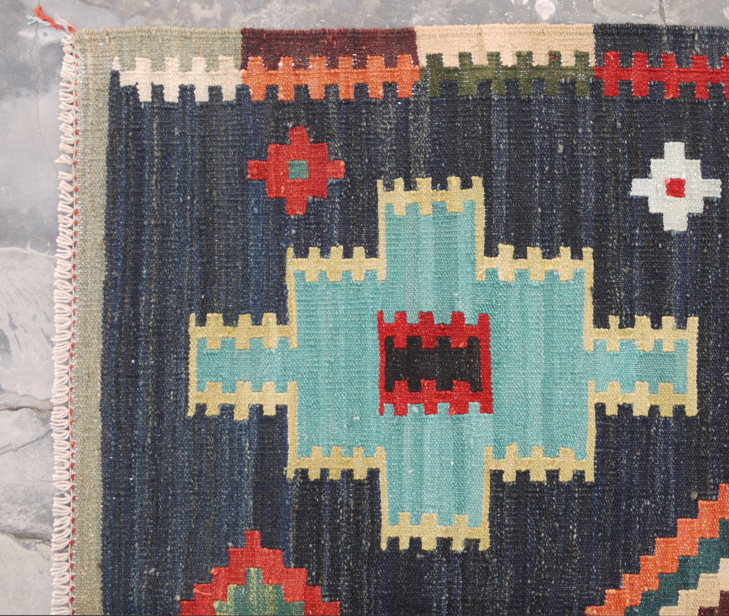 Modern flat-weave Kilim 154x106cm | Rug# 26859 (APA)