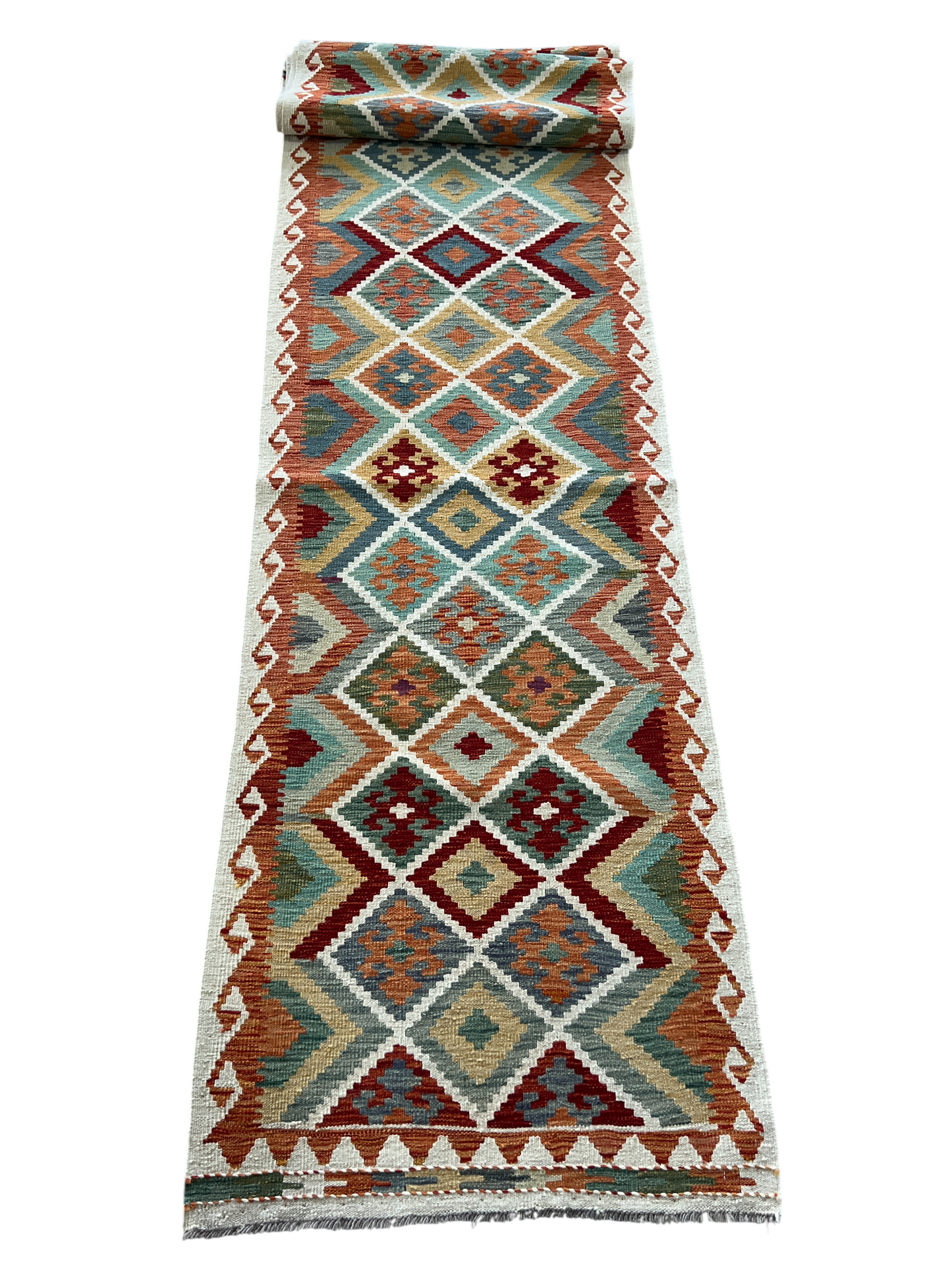 Flatweave kilim, Maimaneh-Afghan 506x80 cm | Rug# 27454