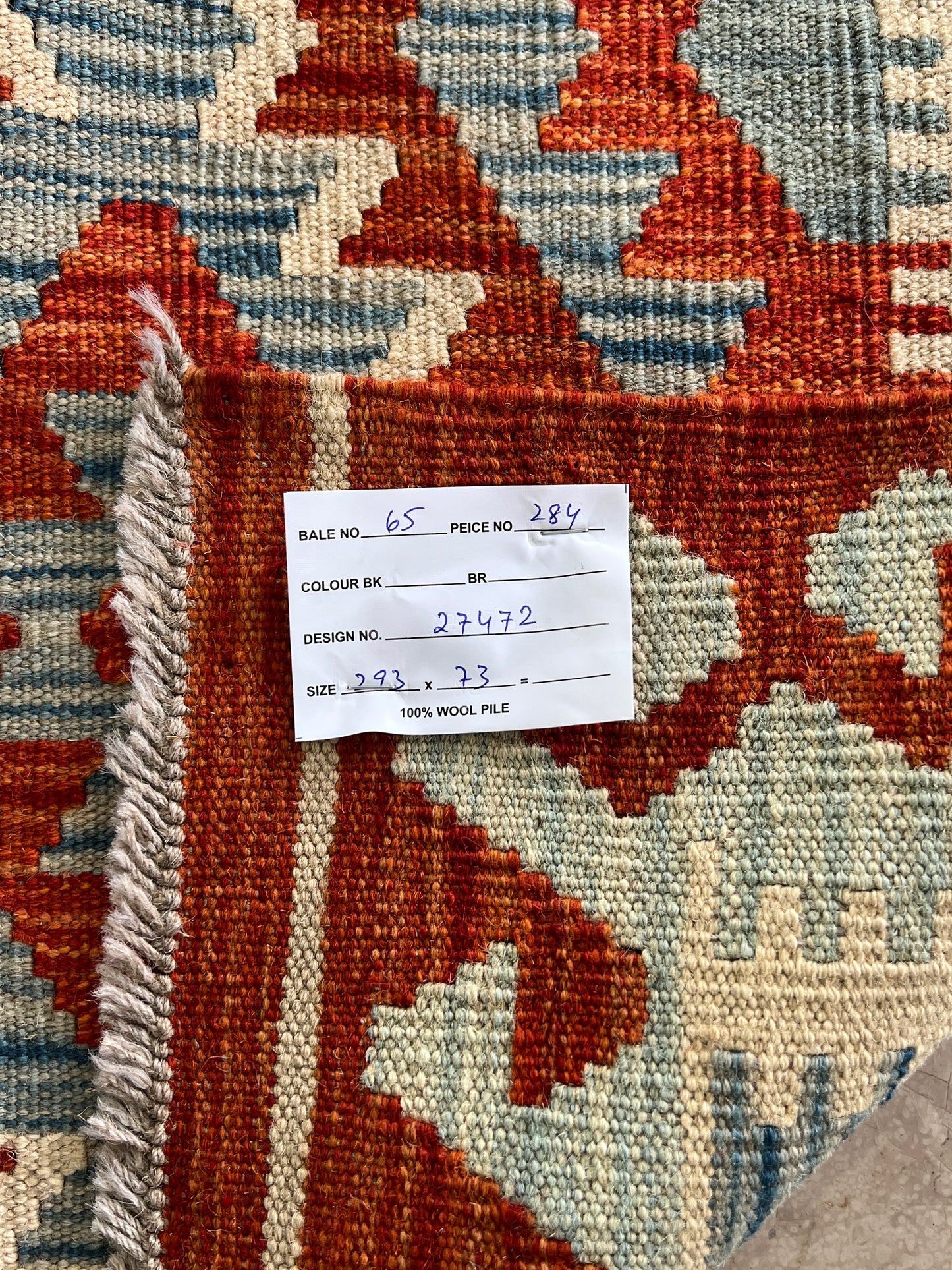 Flatweave kilim, Maimaneh-Afghan 293x79cm | Rug# 27472