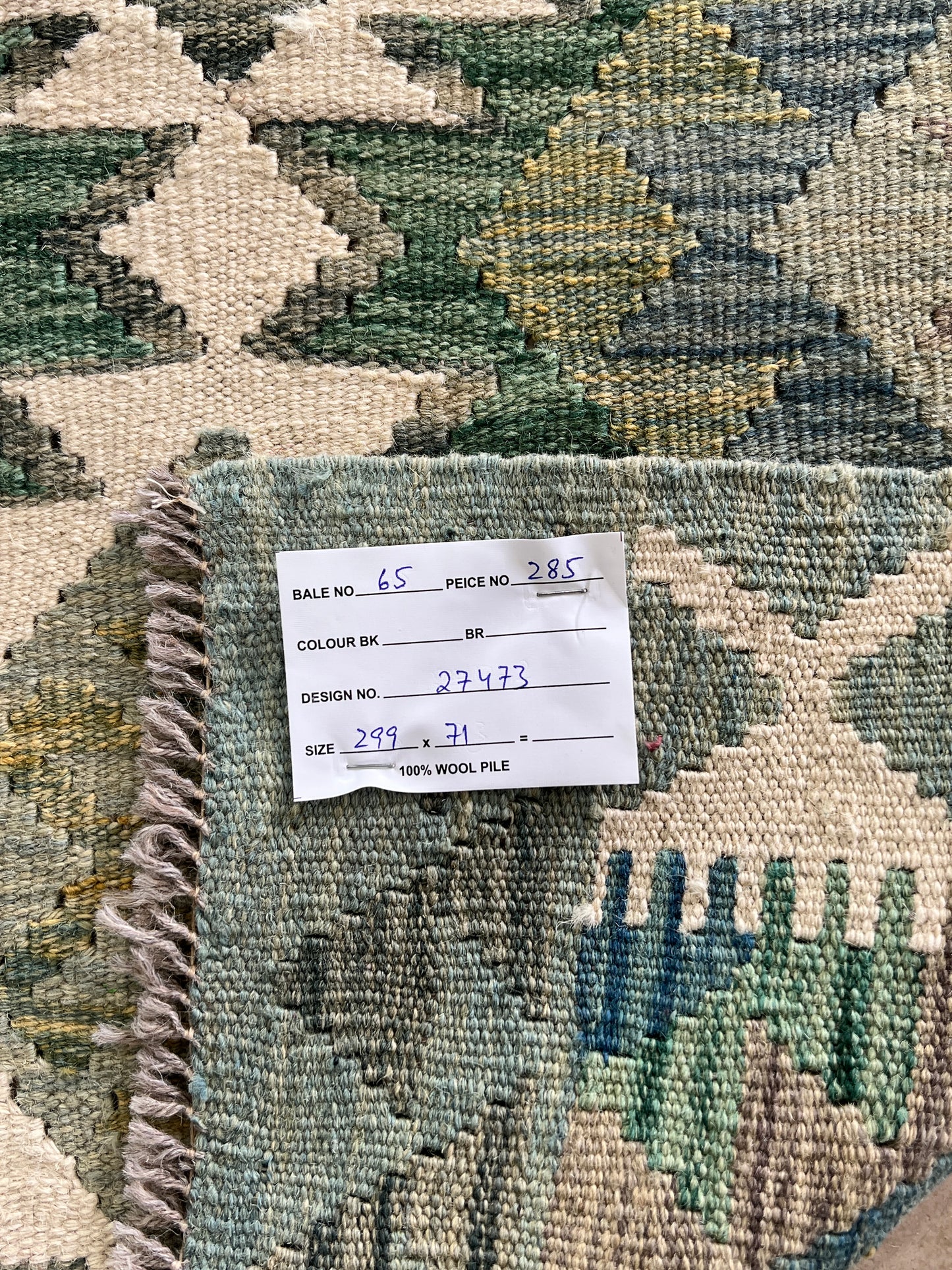 Flatweave kilim, Maimaneh-Afghan 293x79cm | Rug# 27473
