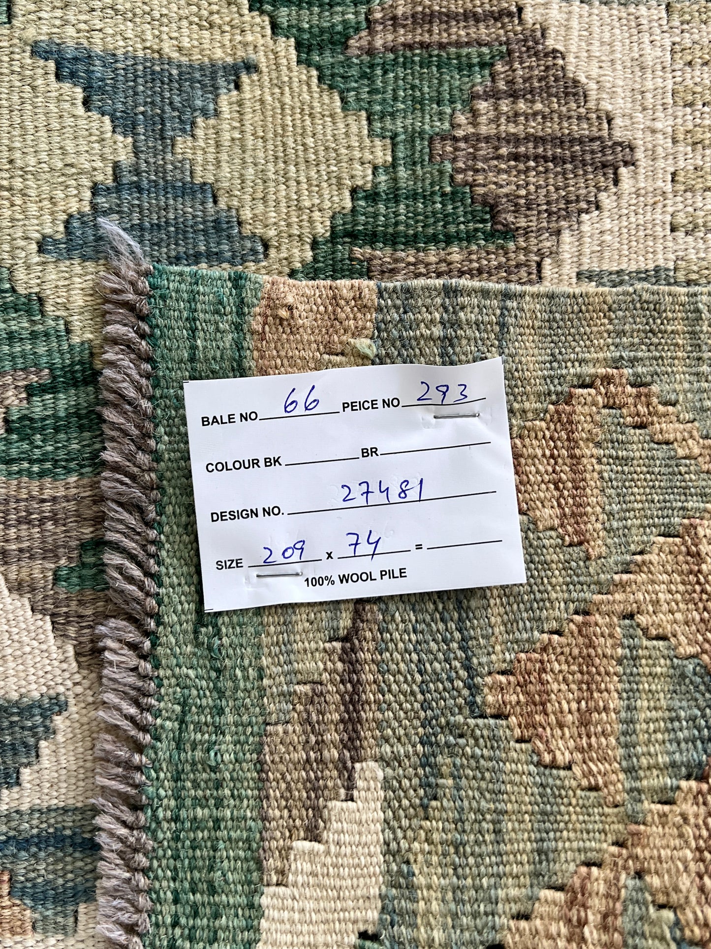 Flatweave kilim, Maimaneh-Afghan 209x74cm | Rug# 27481