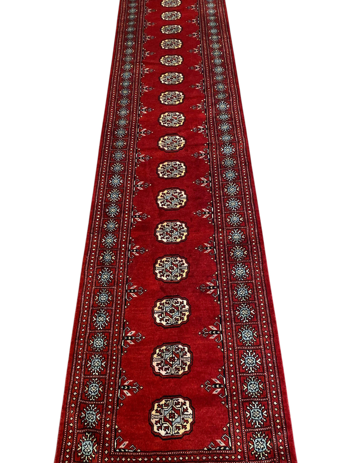 Hand knotted Pakistan Bokhara runner, size; 600x82cm, Rug# 18497