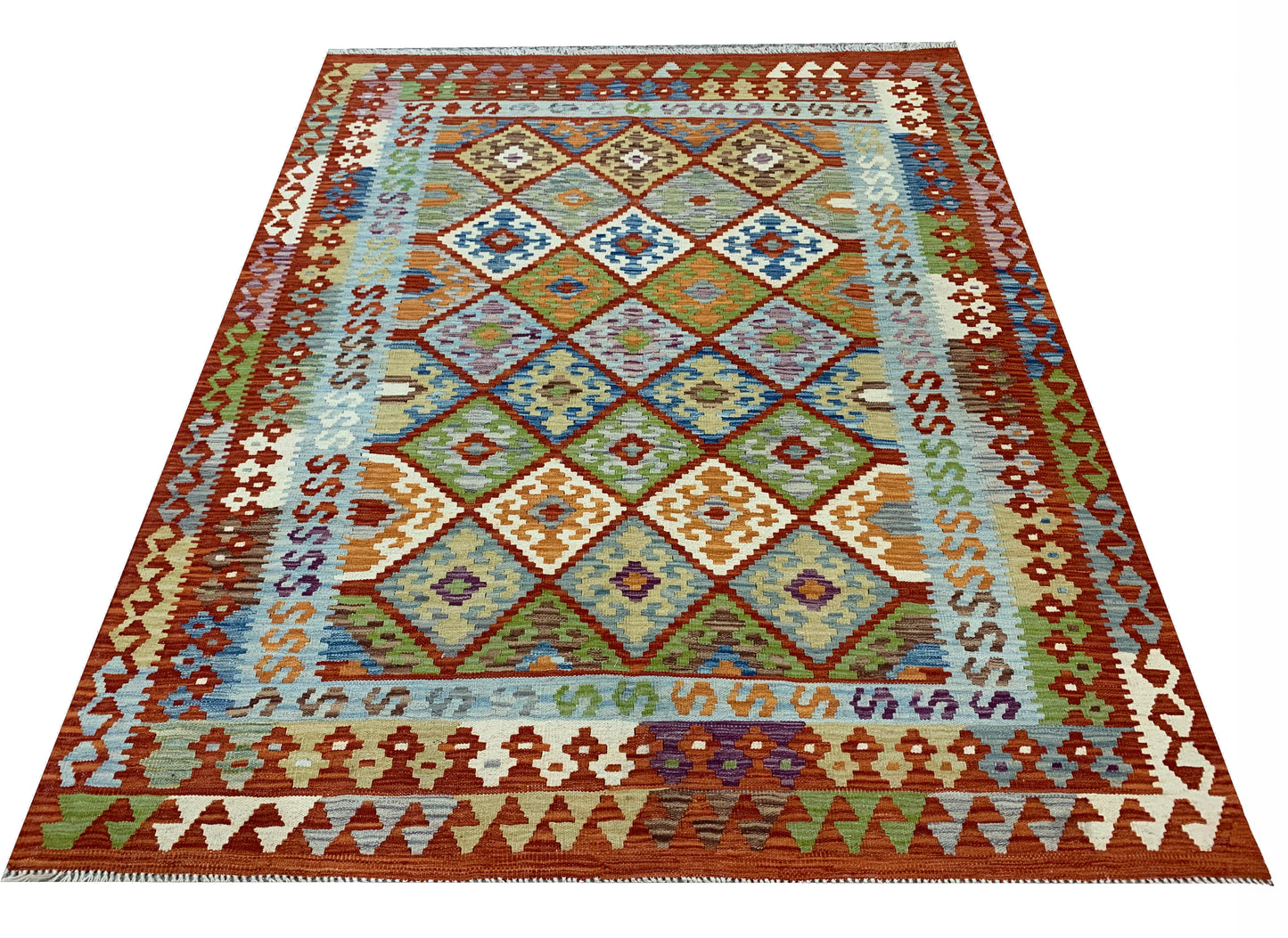 Modern Afghan maimaneh-Kilim 192x159cm | Rug# 26117