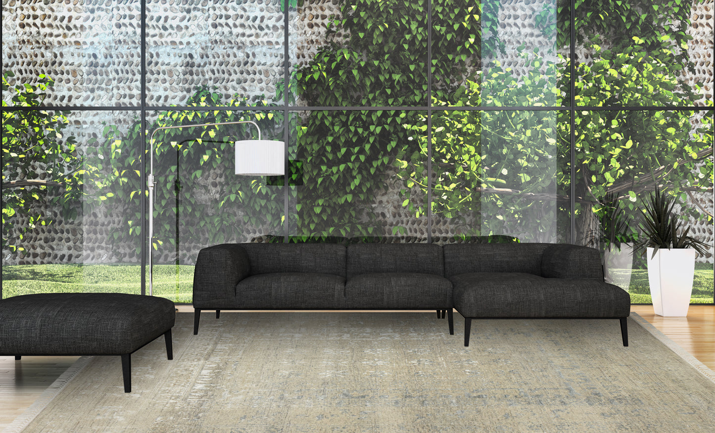 Hand-Knotted Jaipur, Transitional Pazyryk-Inspired 311x265 cm | Rug# 31314