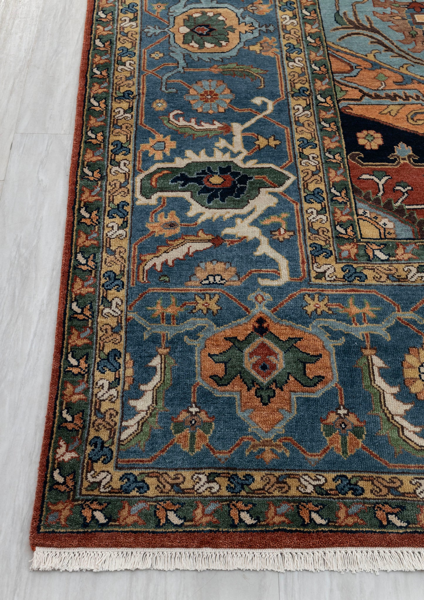 Hand-knotted Sarapi Rug medallion surrounded 231x310 cm | Rug# 31902