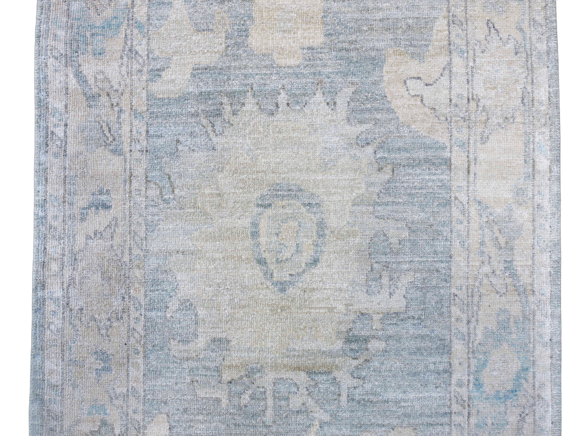 Oushak-Style Wool Runner Rug 390x84 cm | Rug# 27125