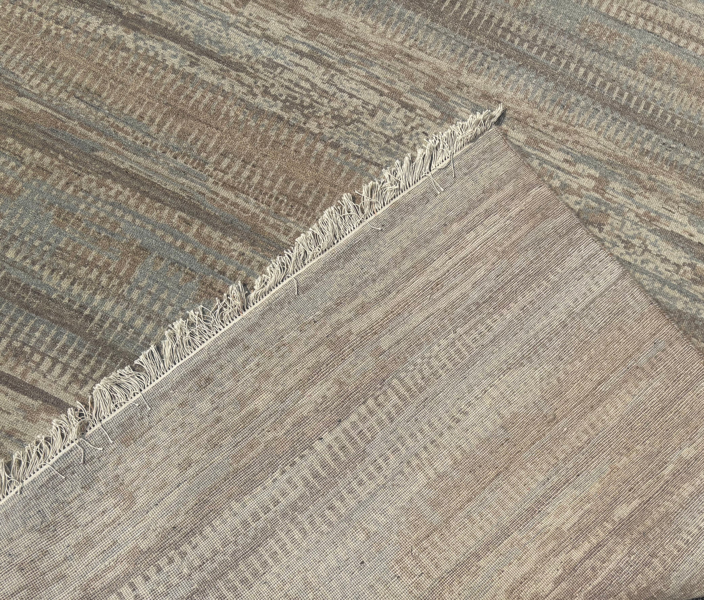 Hand knotted modern carpet in Scandinavian texture design 368x271cm | Rug# 31942