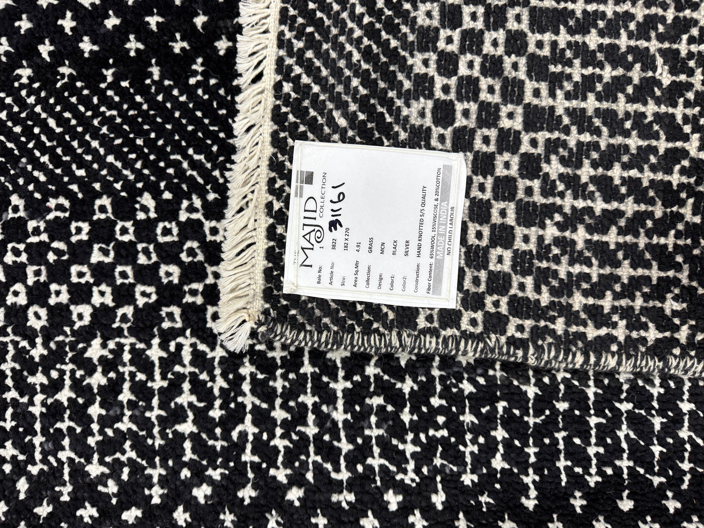 Scandi texture modern rug 270x182cm | Rug# 31161